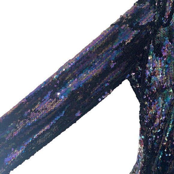 Parker Bodysuit Size Medium Black Cher Combo Sequins Embellished Petrol New - Picture 3 of 10